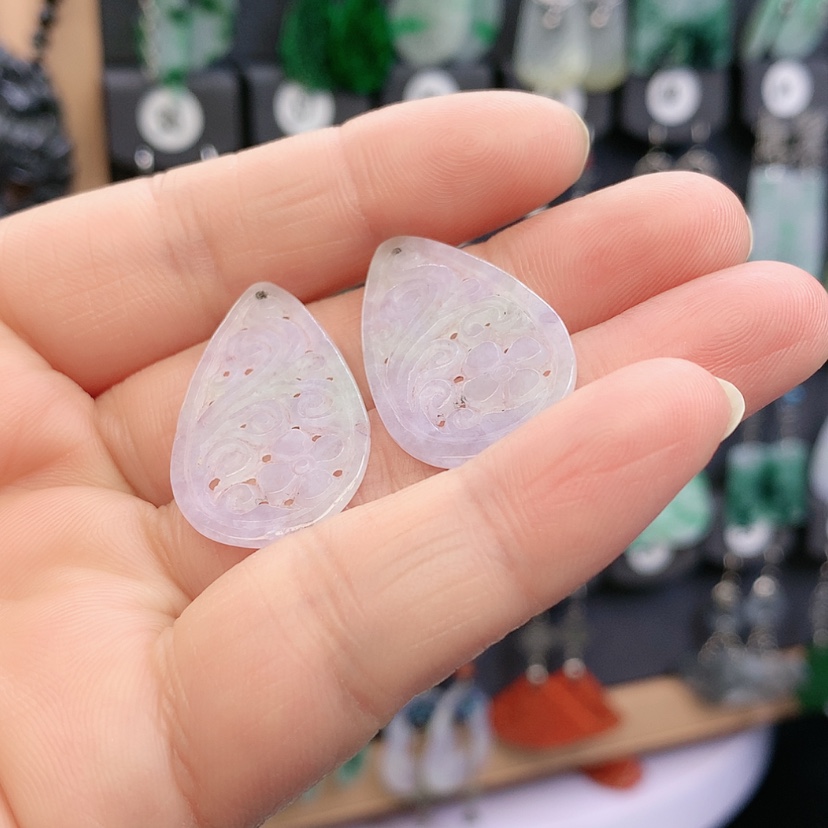 【闪购商品】翡翠耳饰银S925镶嵌用****1精美