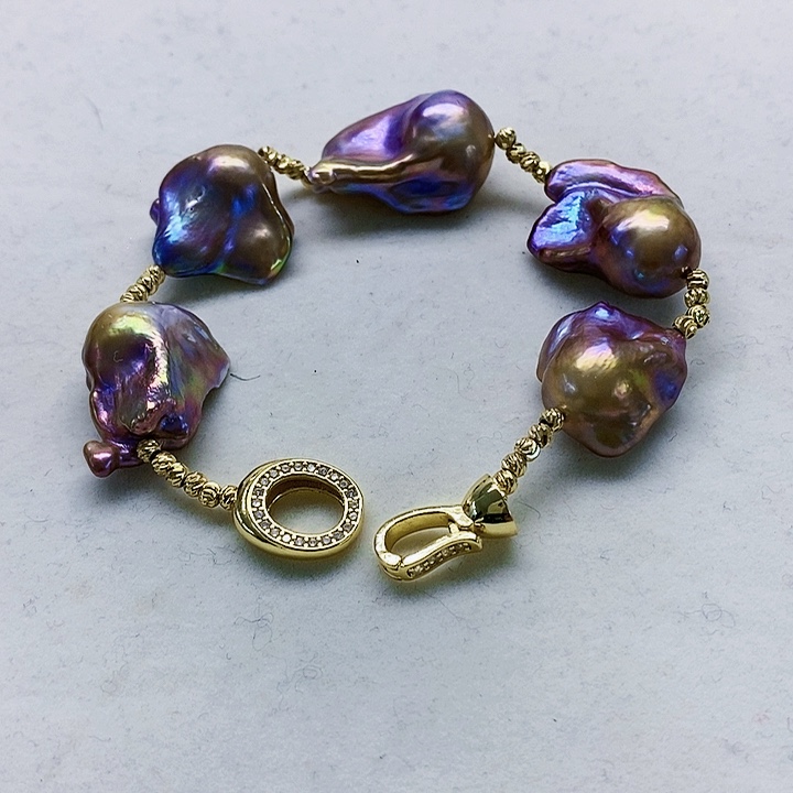 银S925镶嵌耳饰淡水珍珠浪****我