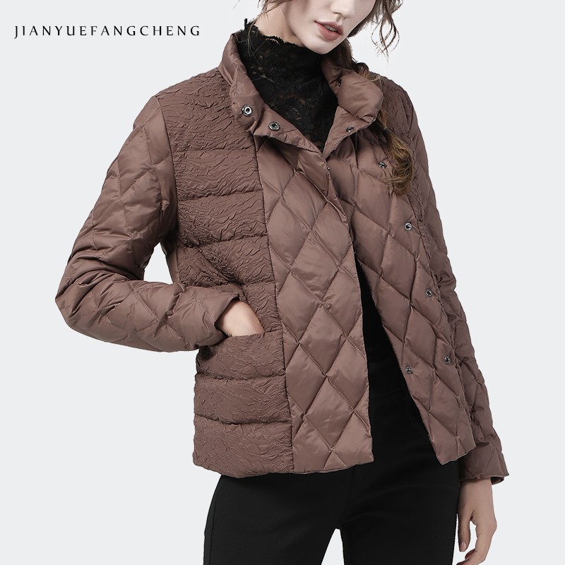 羽绒服外套女轻薄立领洋气秋冬白鸭绒短款轻便上衣羽绒衣WF16183