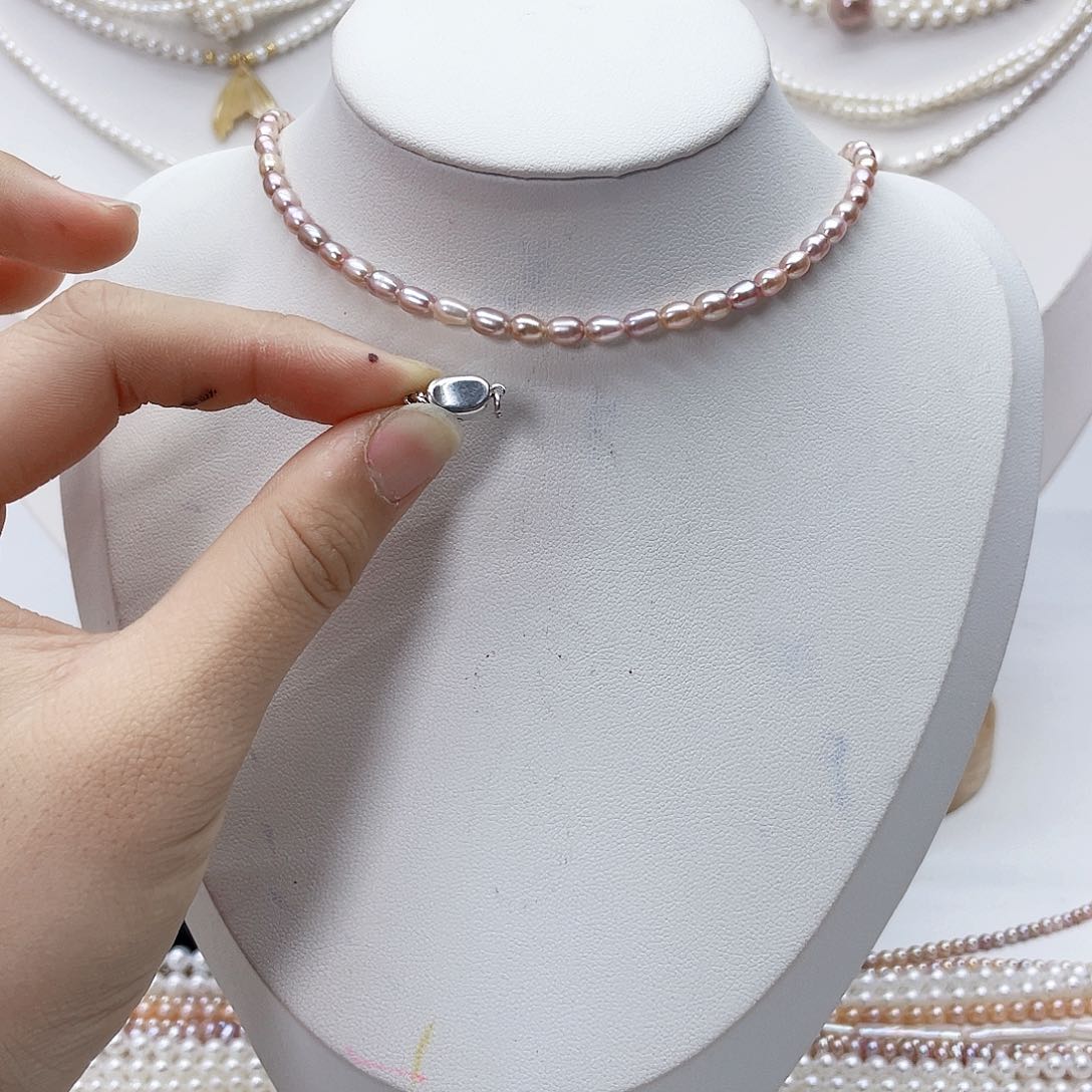 颈饰银S925镶嵌淡水珍珠⊹****✧