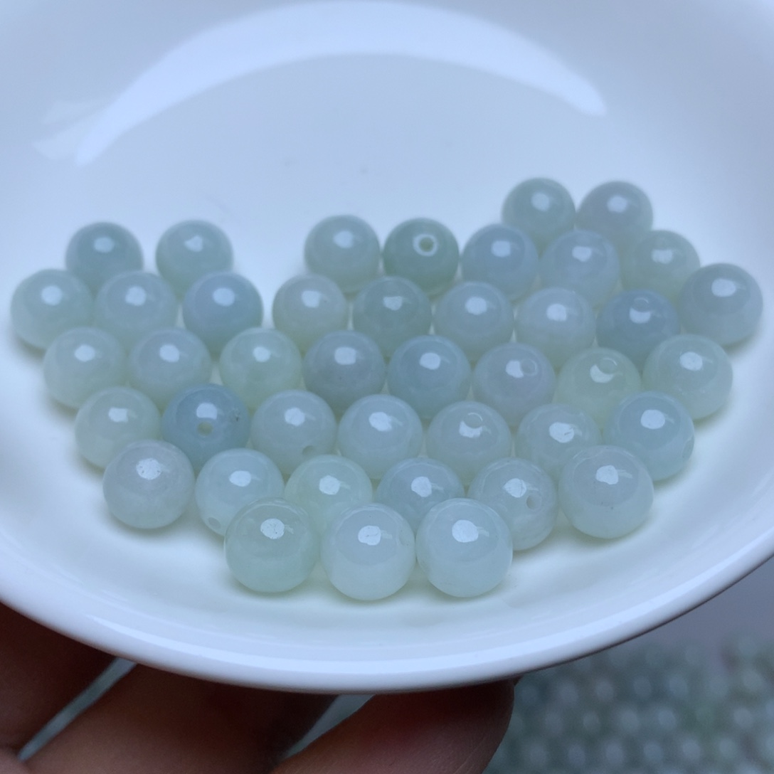 【闪购商品】翡翠手链未镶嵌卡7.8绿白26个
