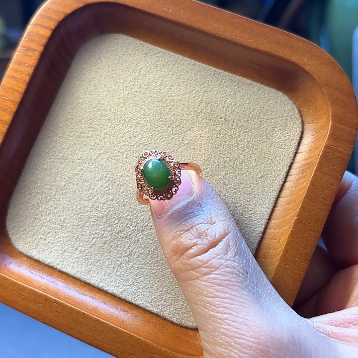 和田玉合金戒指活口戒指