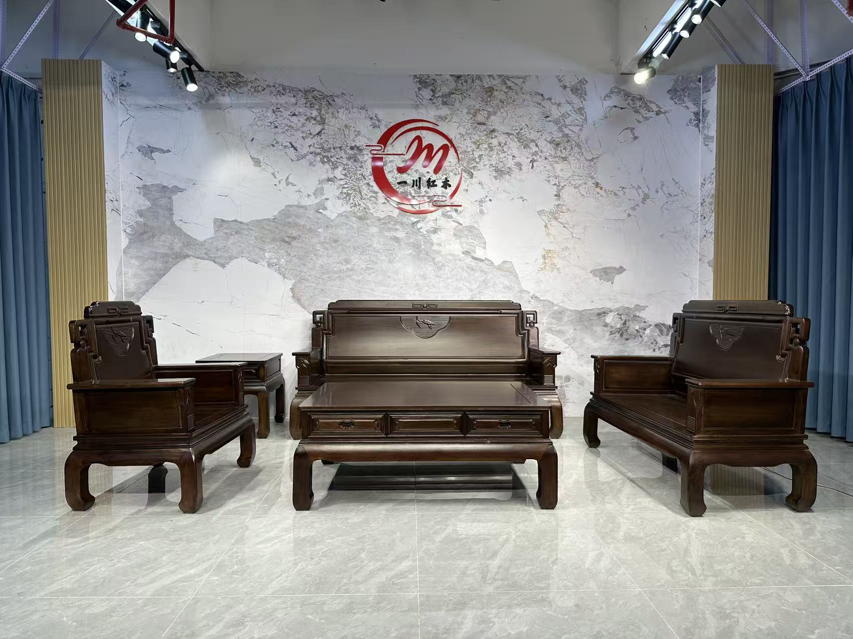 （新富竹）一川家居实木家居古典中式别墅客厅榫卯简约成套