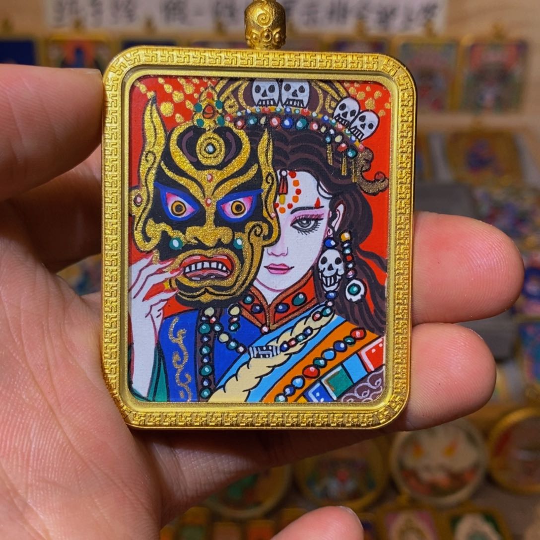 吊坠扎基拉姆前世今生纯手绘唐卡