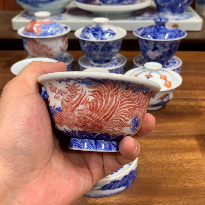 丁****自成堂柴窑 青花釉里红