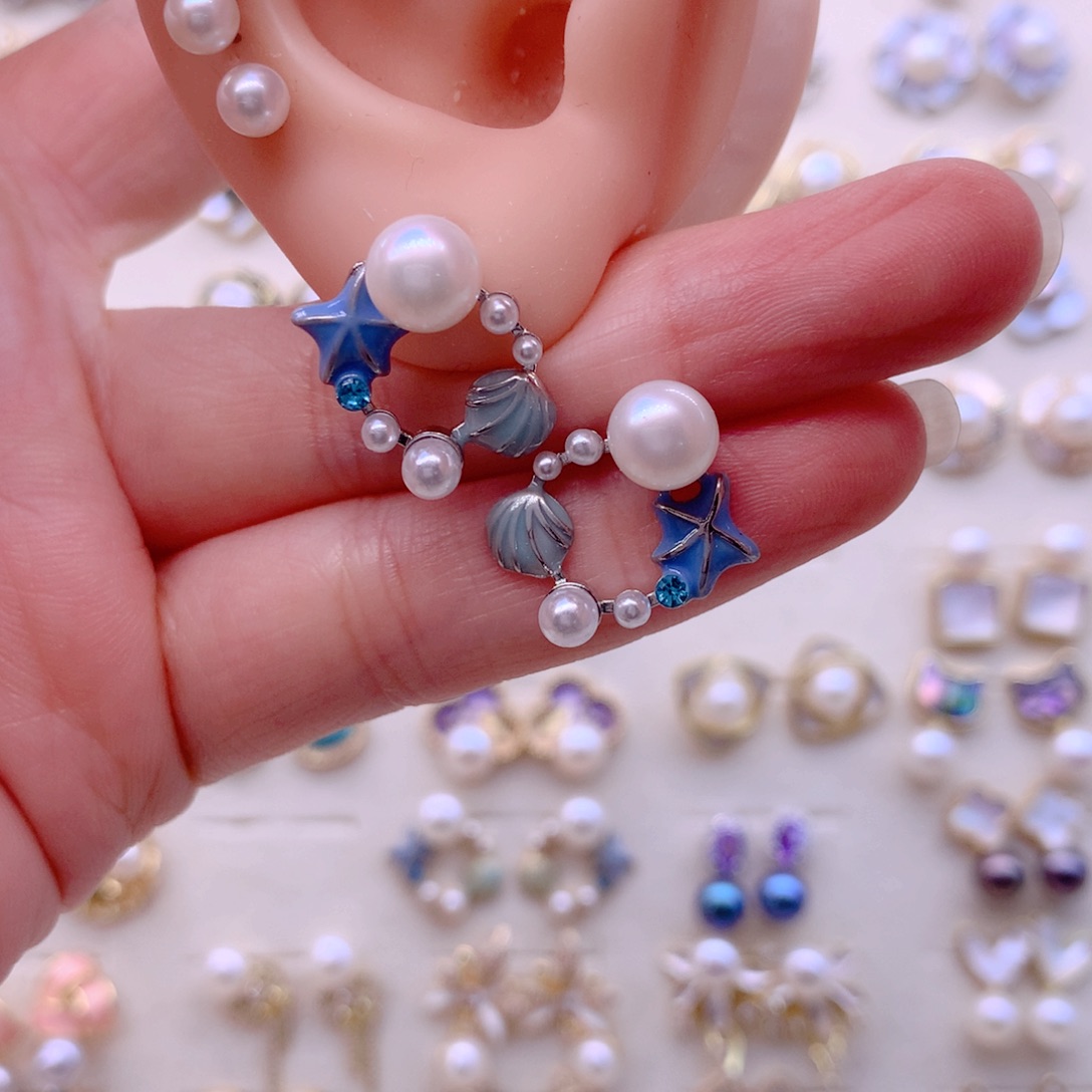 耳饰合金淡水珍珠