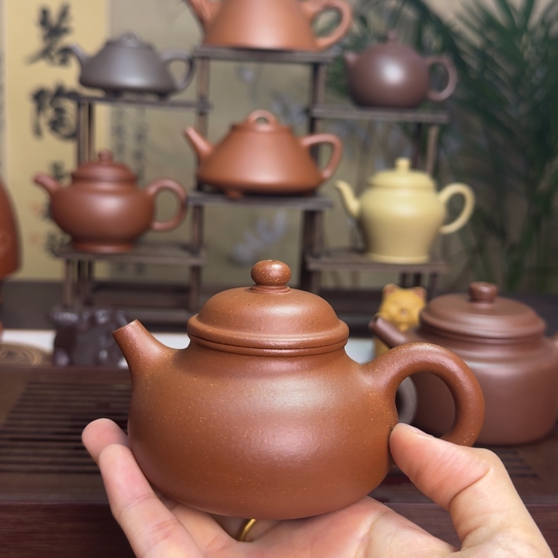 茶壶紫砂五***?原矿红降坡容天