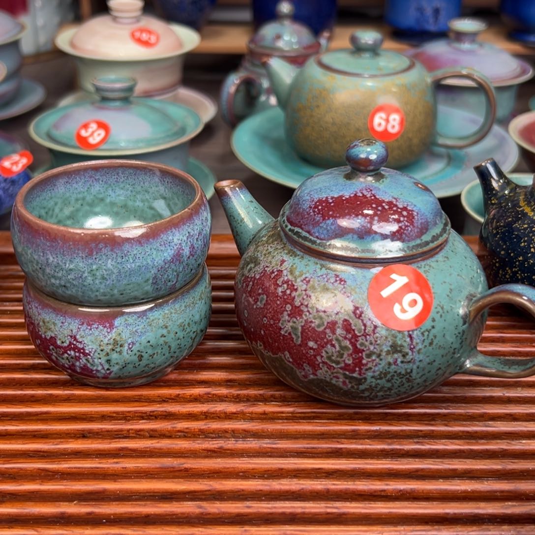 手工制作钧窑茶器