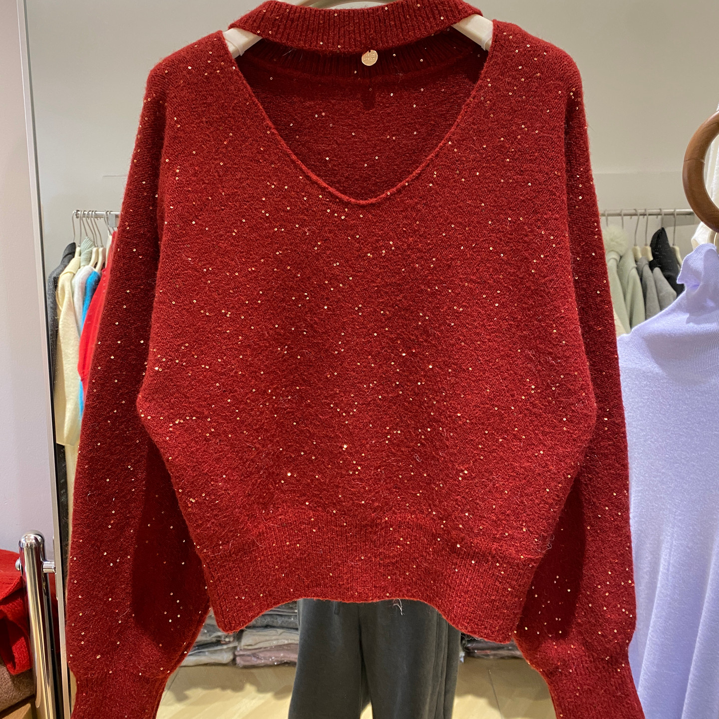 12.24 ME30050  挂脖毛衣
