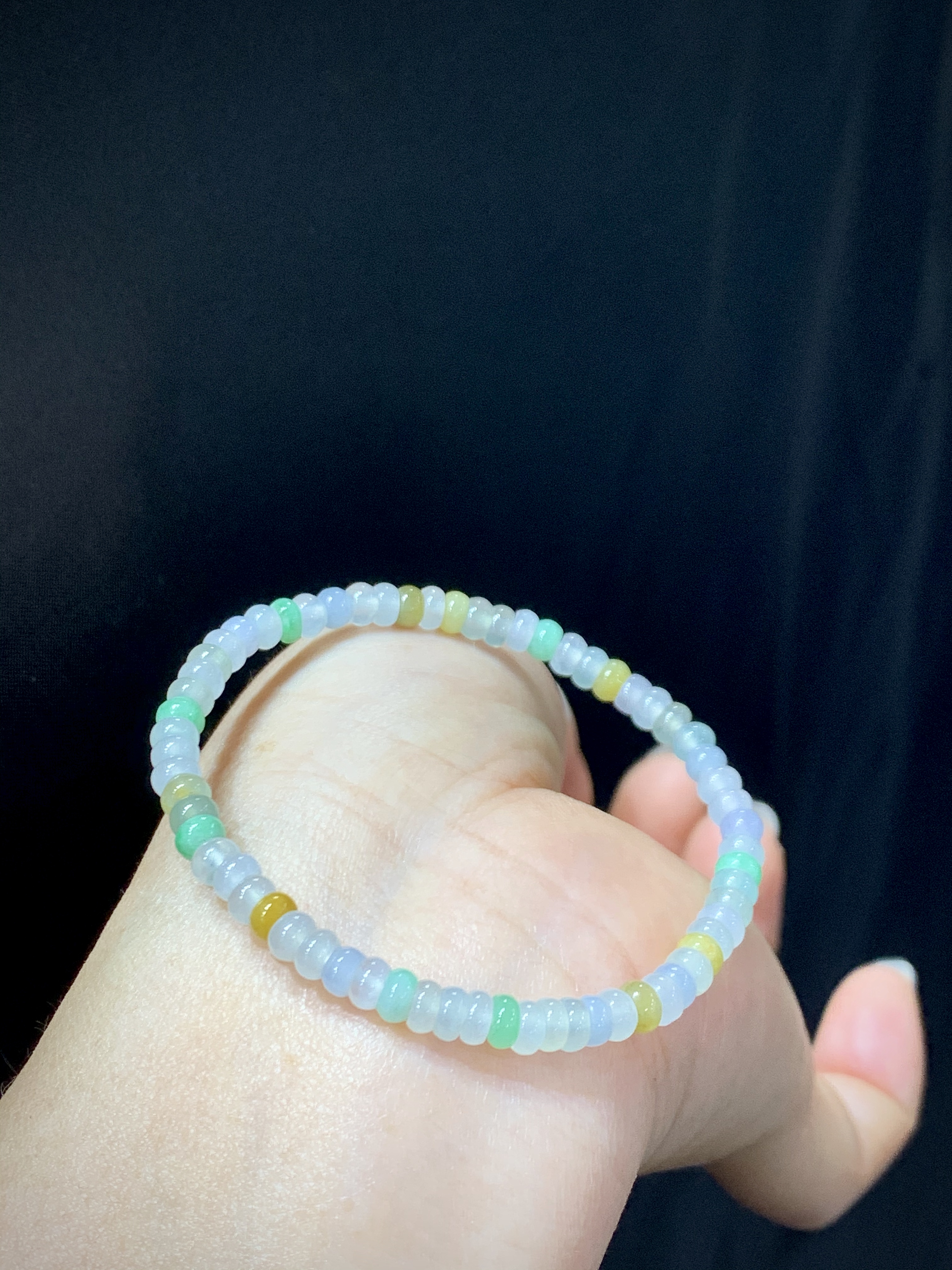 女款彩色老型多宝算盘珠冰透水润上手大气编织珠珠尺寸4.5mm