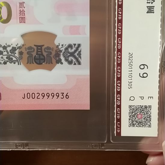 塑料蛇纪念钞 02999936 评级
