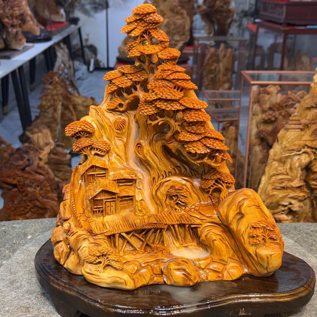 柏木（崖柏）崖柏根雕世外桃源