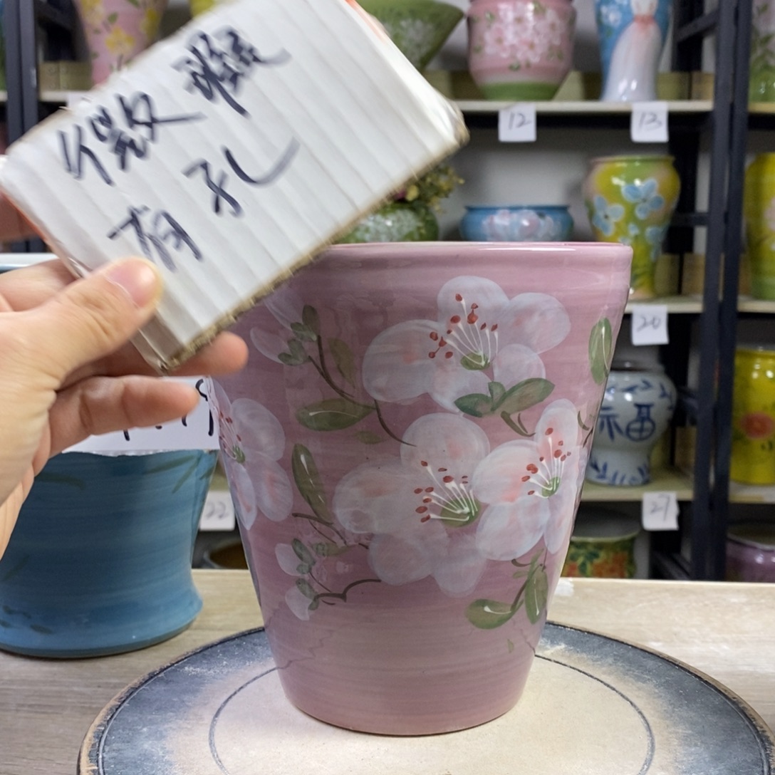 木***d景德镇手工手绘陶瓷花盆