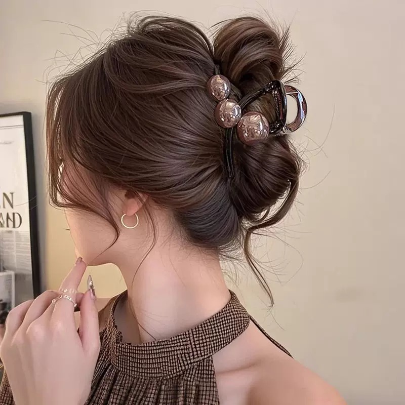 玫乐中号氛围感刘海盘发鲨鱼夹发夹后脑勺抓夹后脑勺上班族发饰