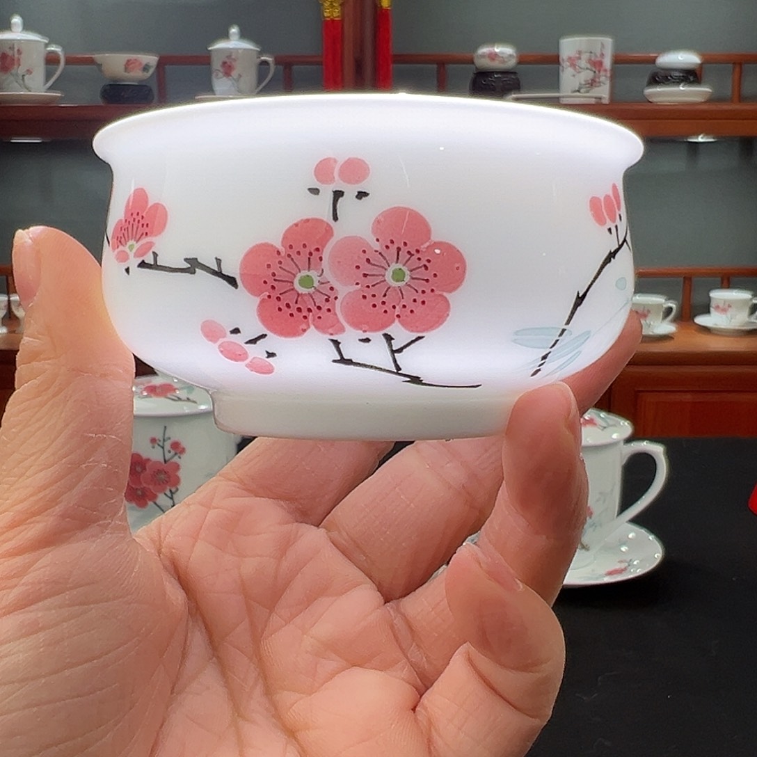 翠竹红梅矮炉式杯