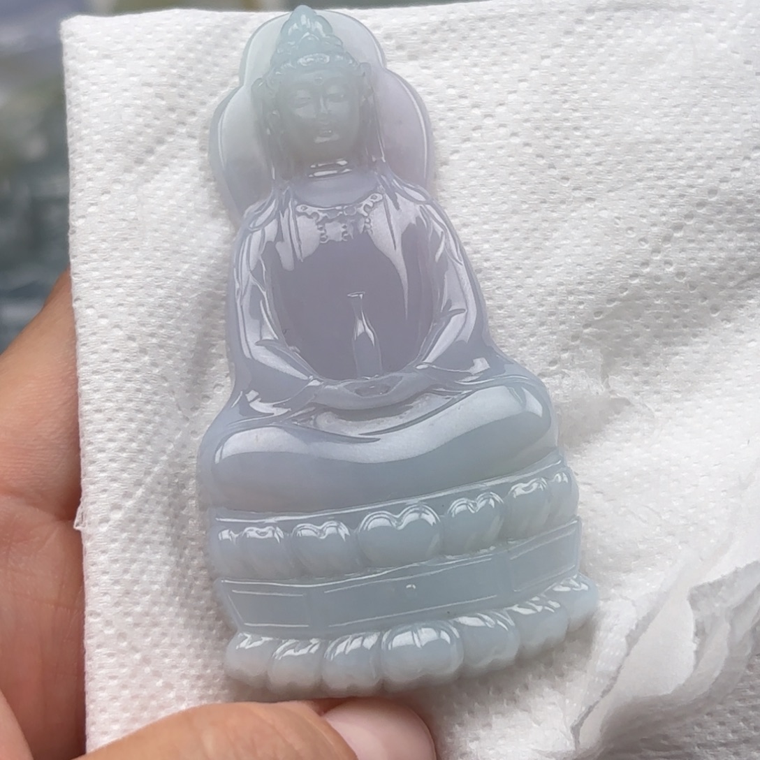 翡翠未镶嵌颈饰观音