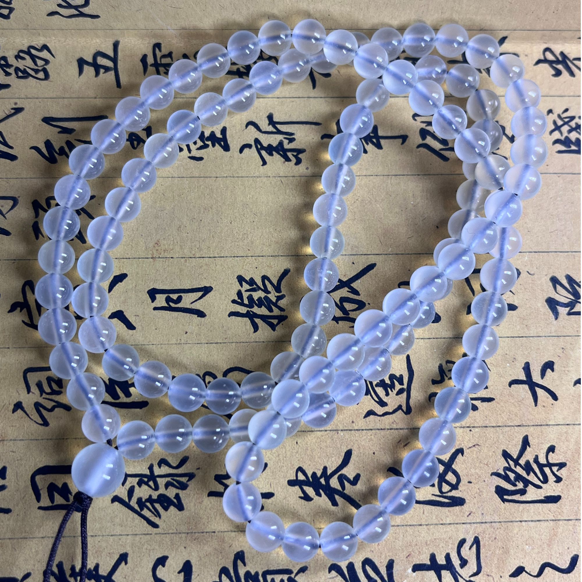 天然岫玉108粒卡6珠子（可栓吊坠佩戴）