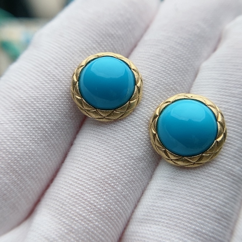 【闪购商品】绿松石原矿绿松石18K金镶嵌D*