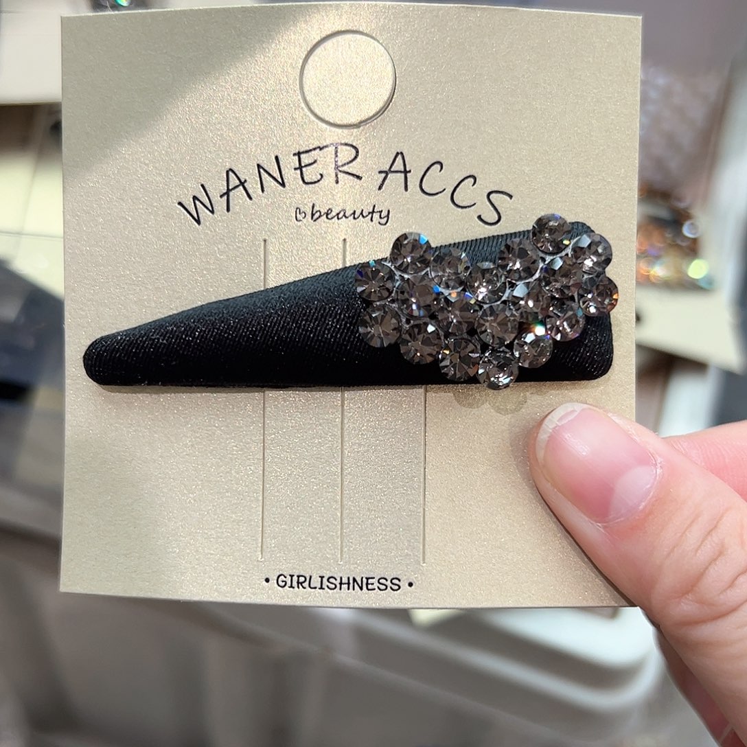 布艺非金属爱心钻拜拜夹