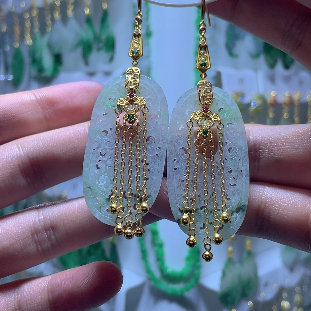 翡翠未镶嵌耳饰翡翠