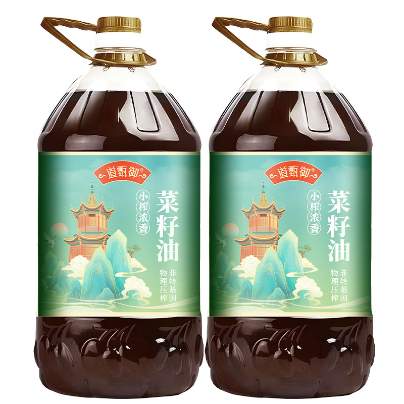 道甄御  农家非转基因小榨浓香菜籽油物理压榨健康食用油2.72L*2