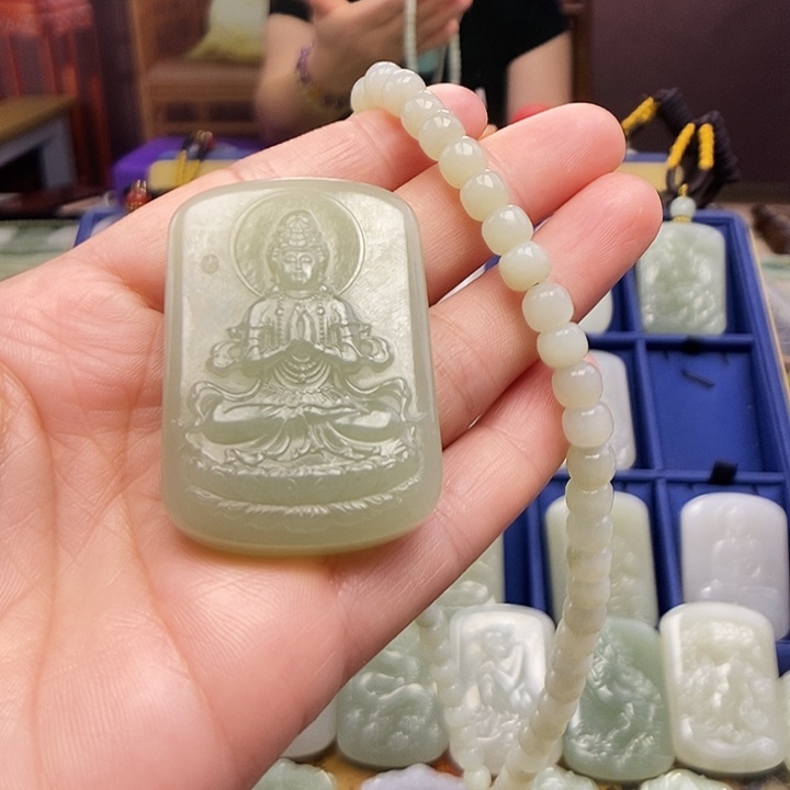 和田玉未镶嵌颈饰Z*