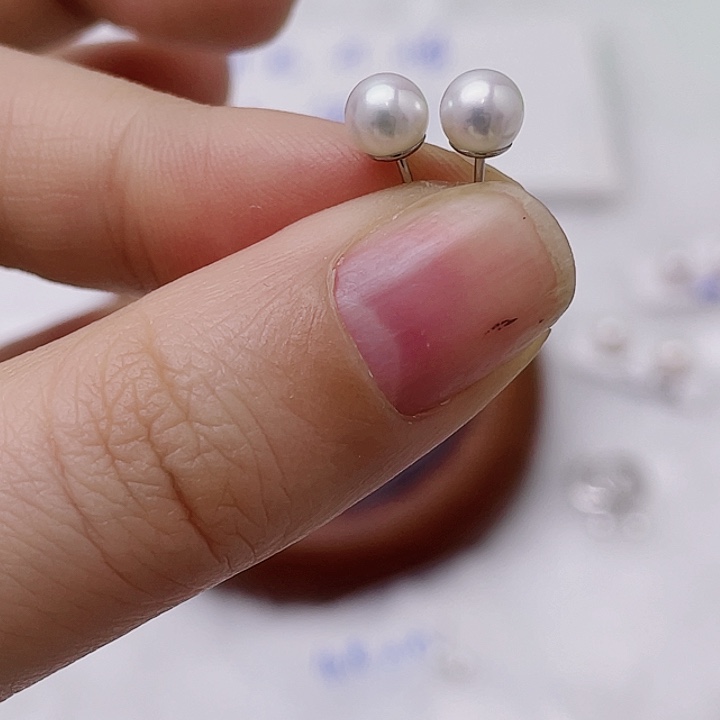 银S925镶嵌耳饰淡水珍珠财****つ