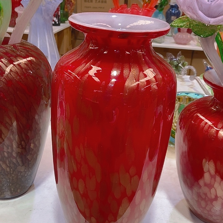 琉璃琉璃花瓶高40口8