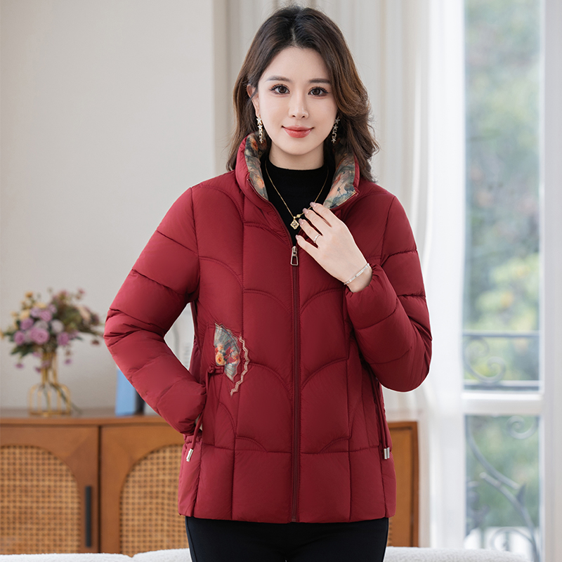 女士保暖立领时尚显瘦百搭外穿秋冬季国风刺绣2025新中式棉服2565