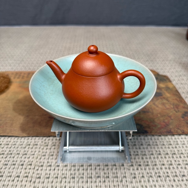 【阿辉紫砂】生砂朱泥小高梨壶100cc 内推孔原矿精工半手壶