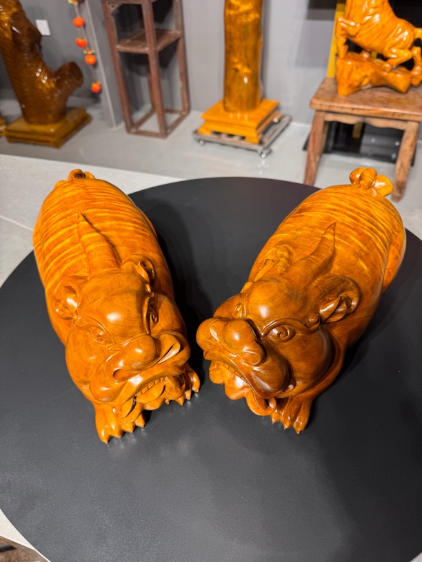 新年吉祥物摆件添财纳福喜庆吉祥家居高端摆件貔貅瑞兽全手工雕刻