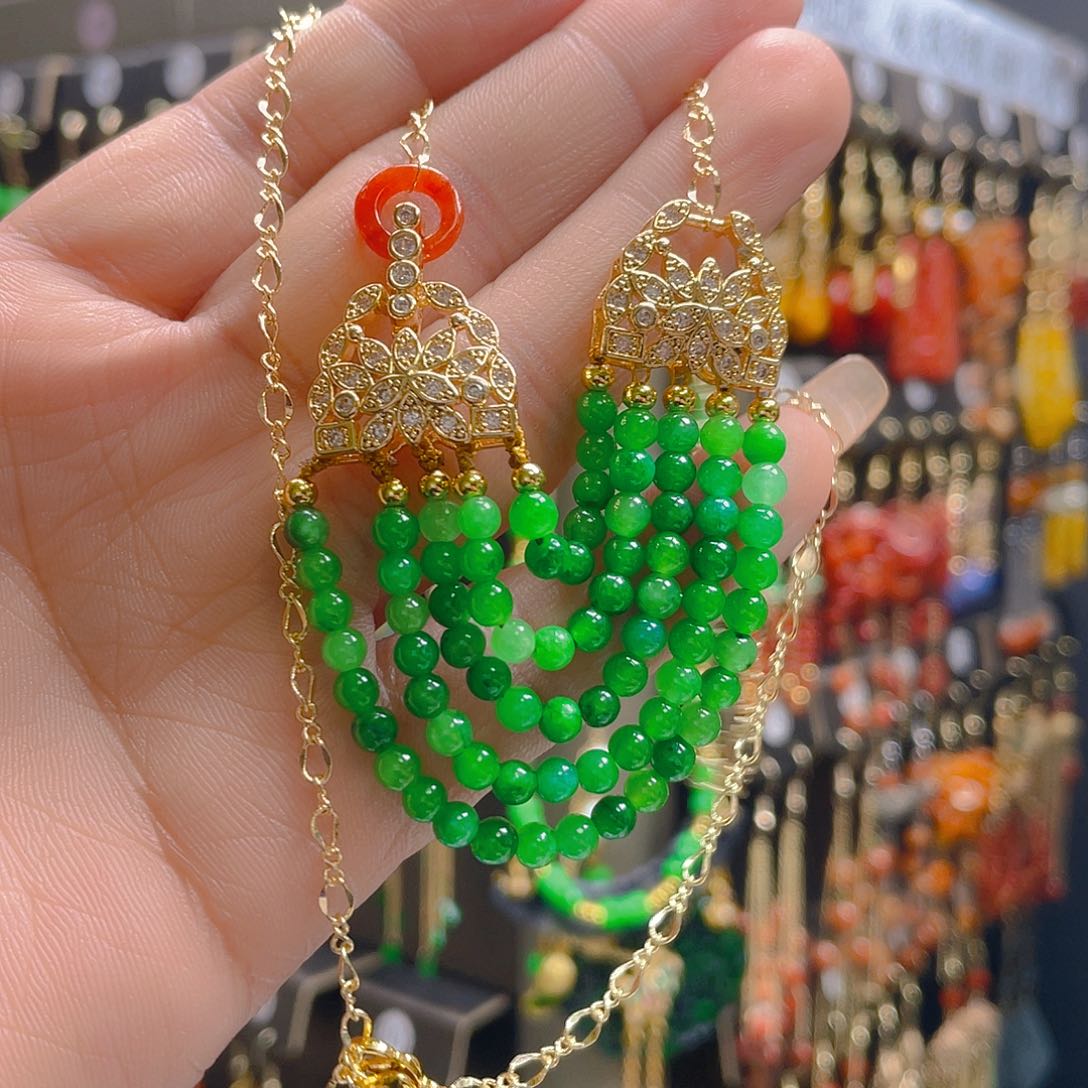 翡翠合金耳饰翡翠