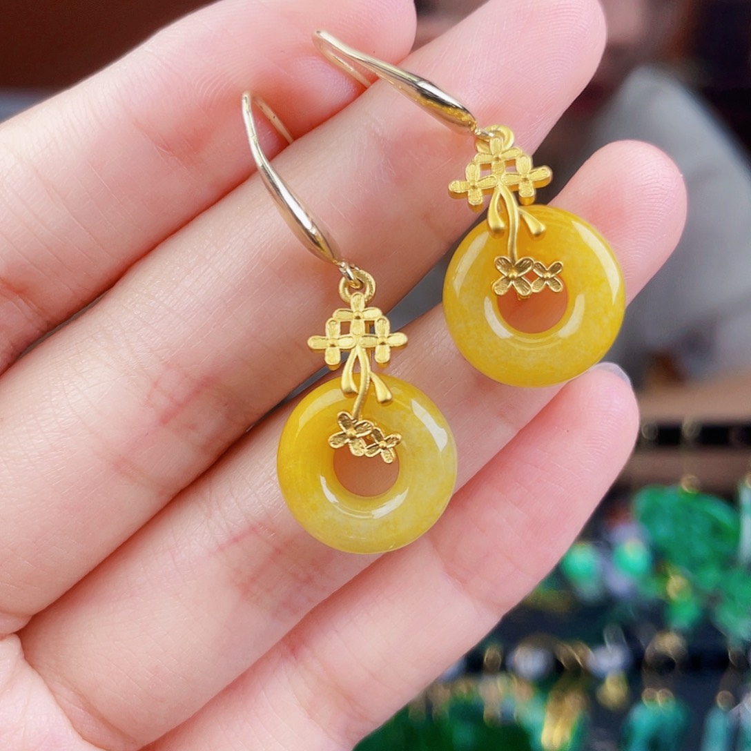 翡翠未镶嵌耳饰饰品