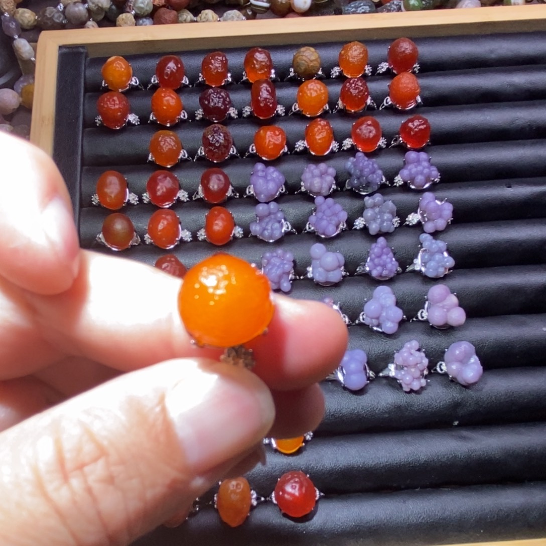 爆***花玛瑙/玉髓合金手链