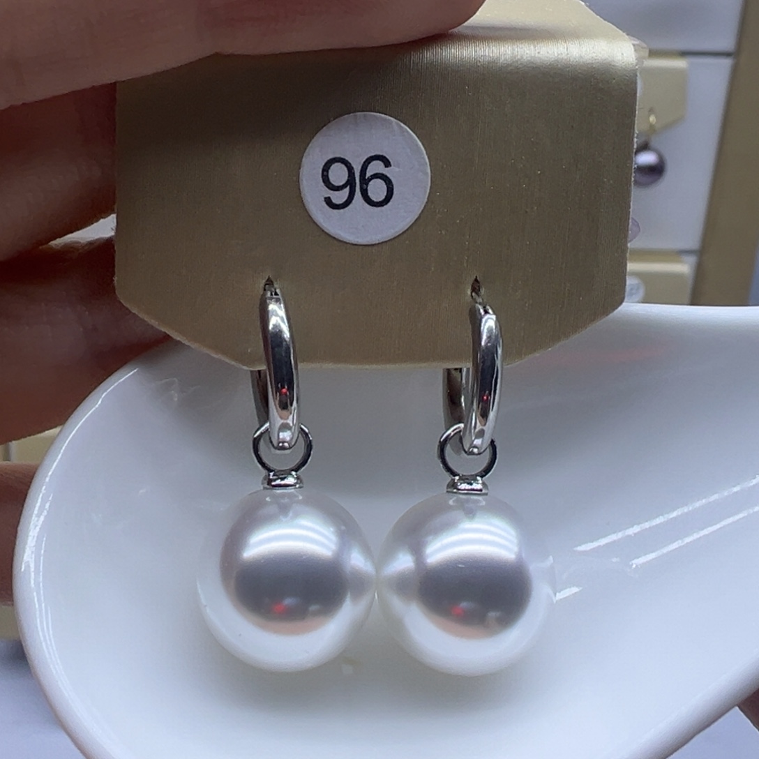 银S925镶嵌耳饰淡水珍珠