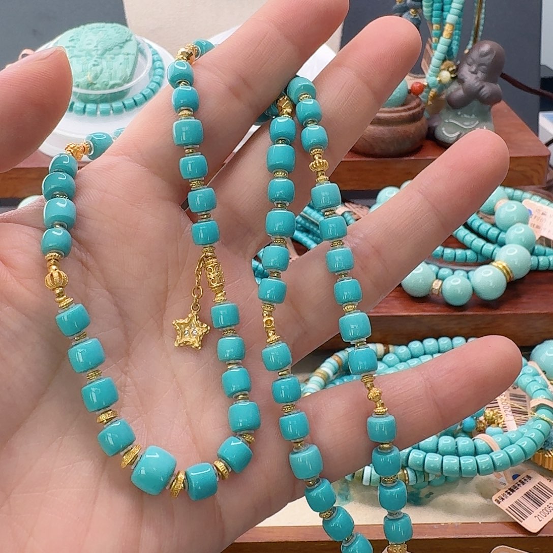 绿松石18K金镶嵌珠宝半成品