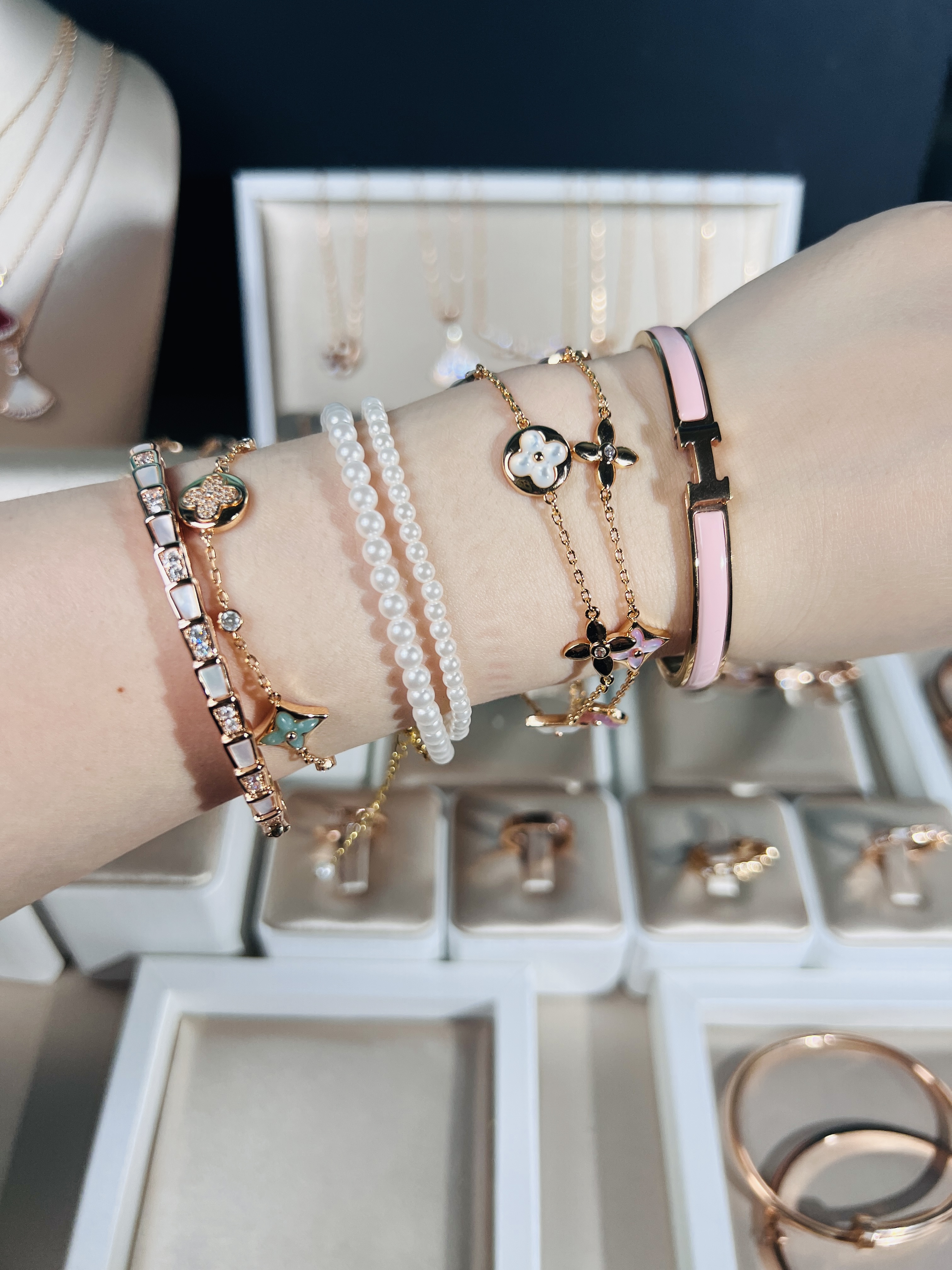 非金属仿珍珠手链 主播同款小米珠手链