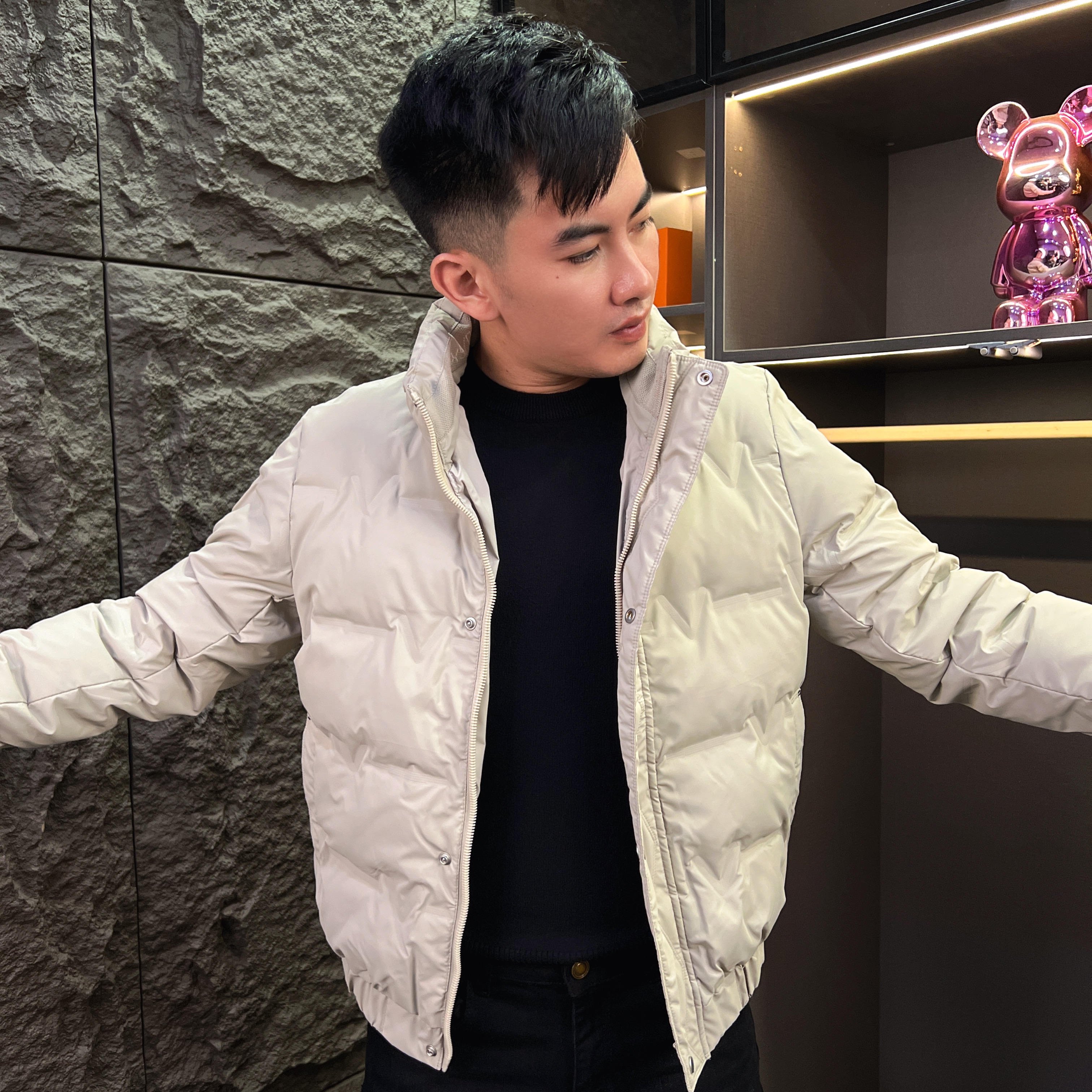 冬季2025新款男士羽绒服鸭绒加厚保暖短款外套修身立领羽绒服D22#