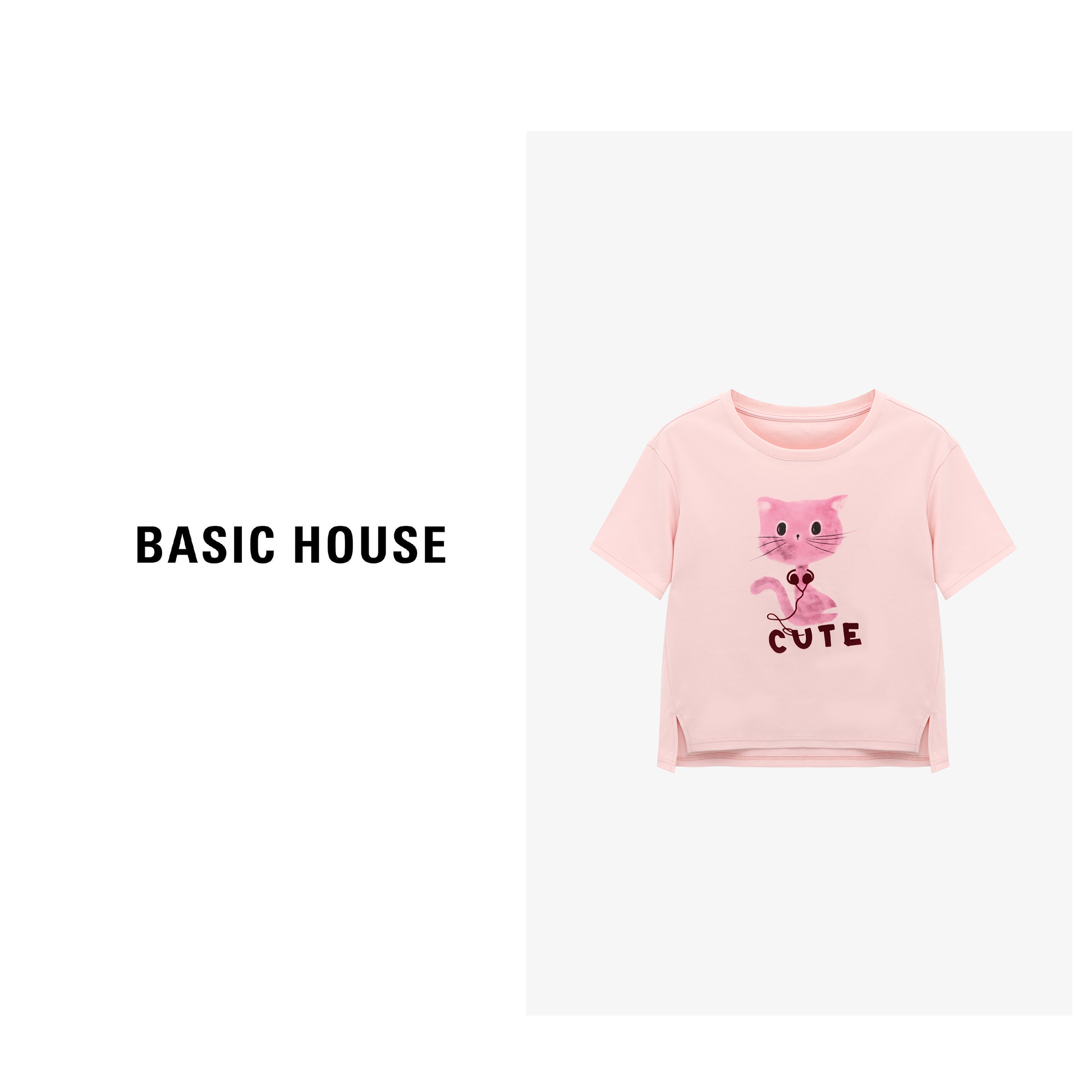 Basic House/百家好运动时尚休闲夏季春夏印花T恤-B0625B58012