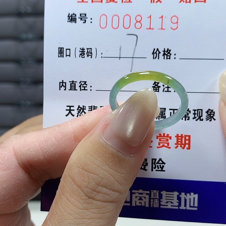 翡翠未镶嵌戒圈8119