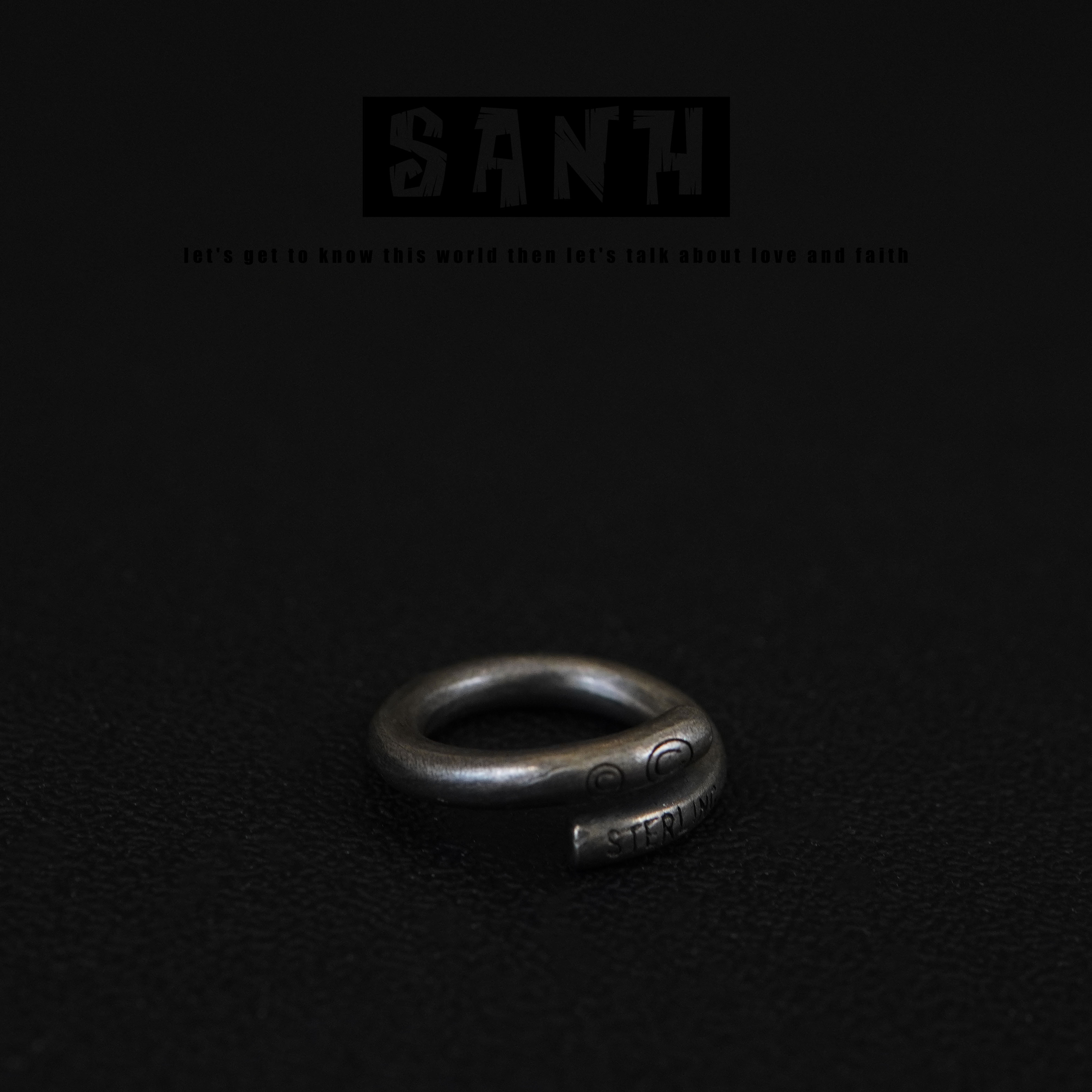 925银戒指 SANH男戒指【暗钉 】百搭时尚小众个性男士