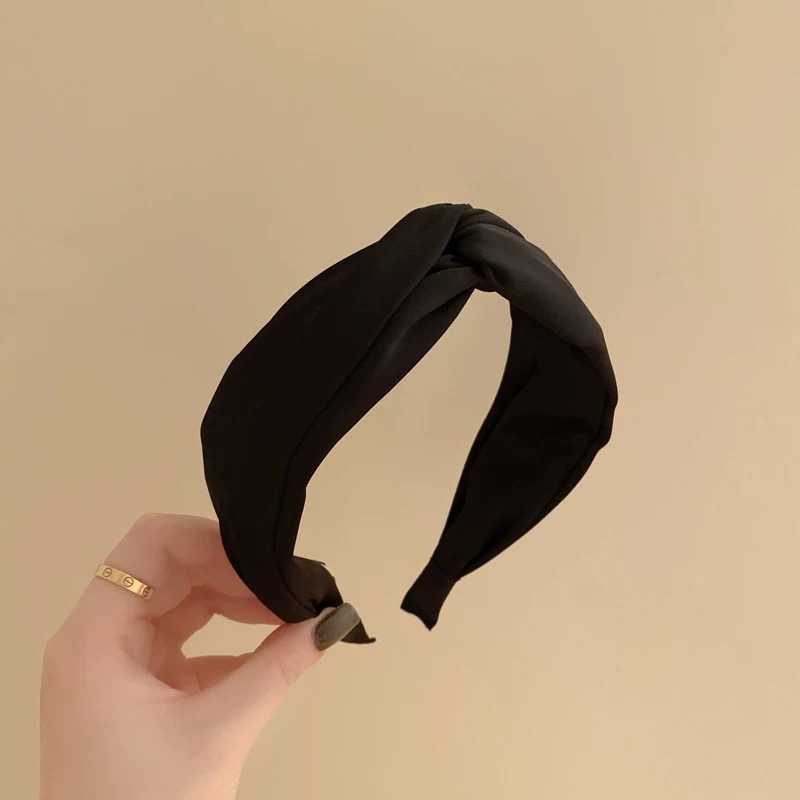 简约气质绸缎宽边发箍网红新款高级感ins夏季打结头箍女2178