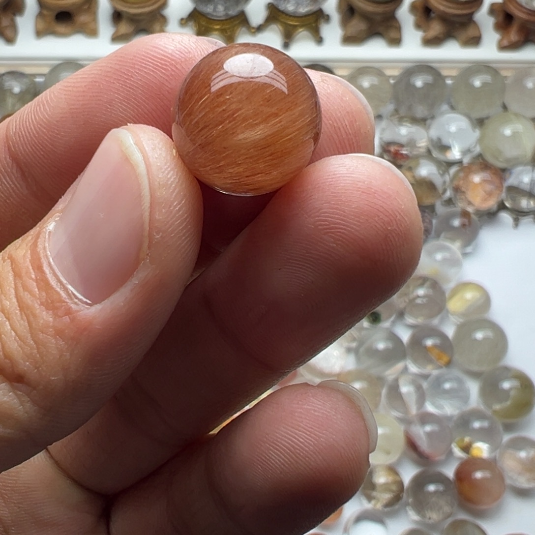 酥***秘水晶珠宝半成品未镶嵌兔毛球