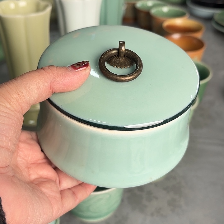 龙泉云间青瓷小米茶器