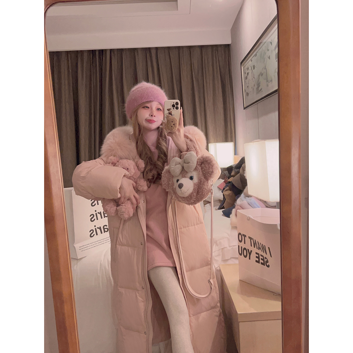 Yukiss直播仙女小被子领长款加厚羽绒服长款加厚羽绒服A4943