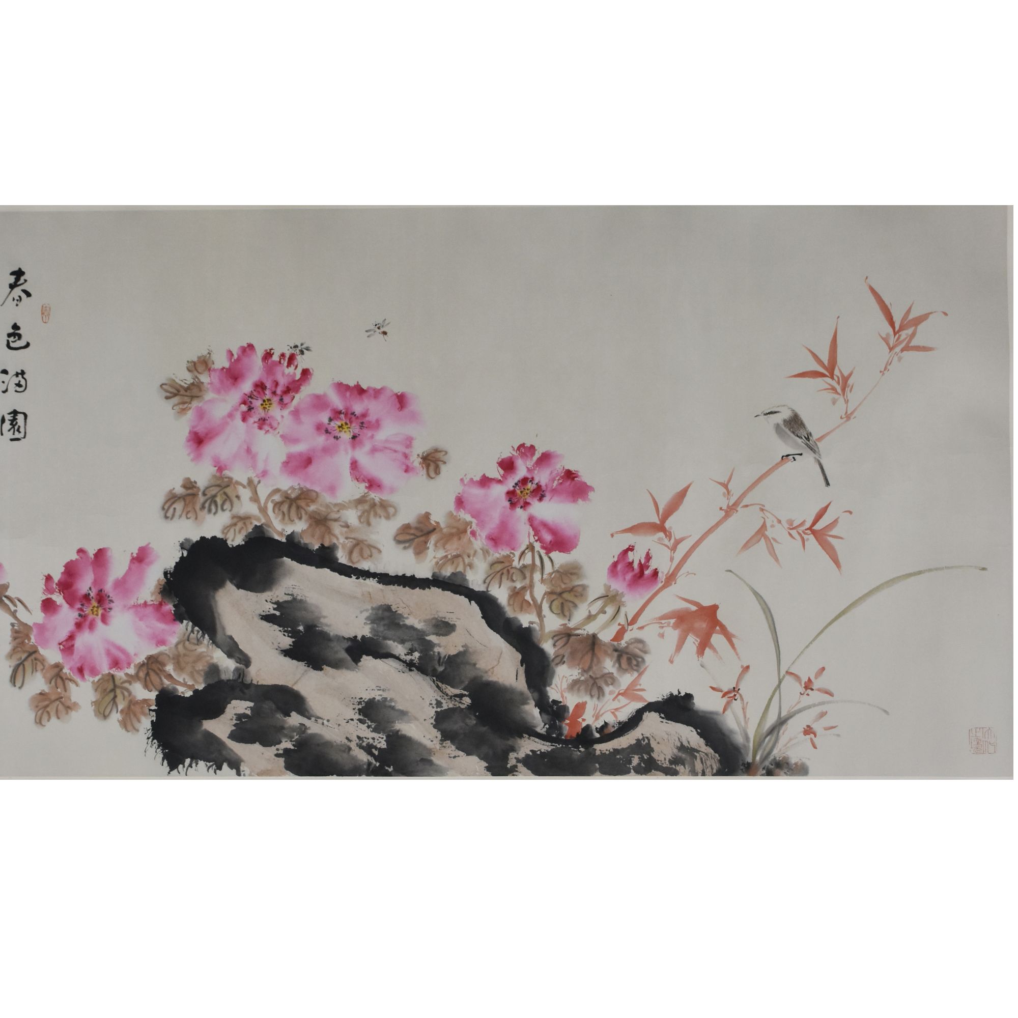 HM8504 霍老 春色满园 67X137cm 纸本镜片