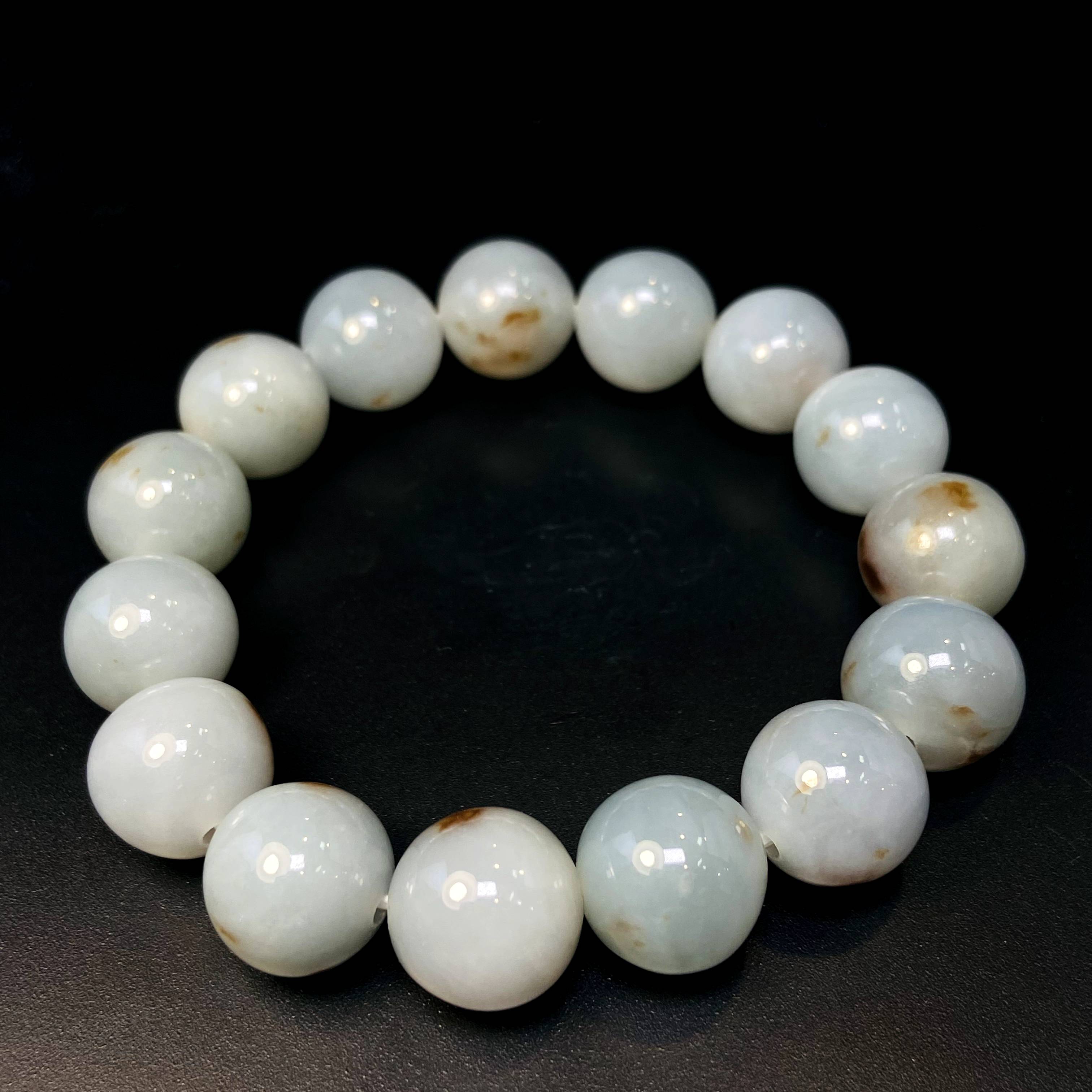 RX11天然缅甸A货翡翠黄花圆珠手串/048734/北京中保拍卖