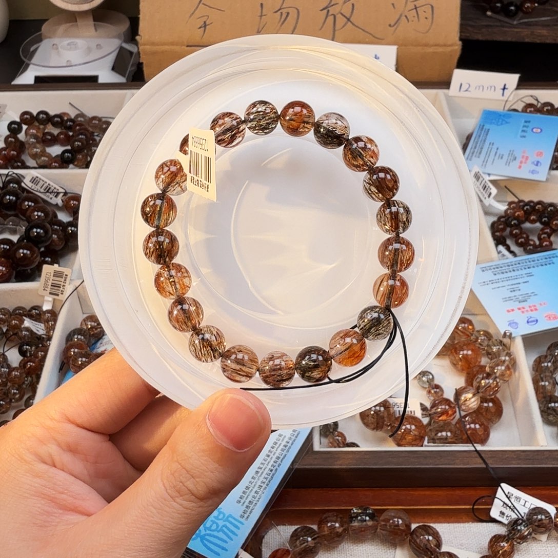 未镶嵌手链发晶天然水晶黑金超七直播间链接