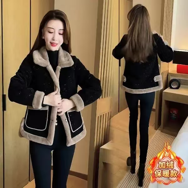 2025加绒棉衣秋冬新款中老年妈妈装外套宽松休闲冬季