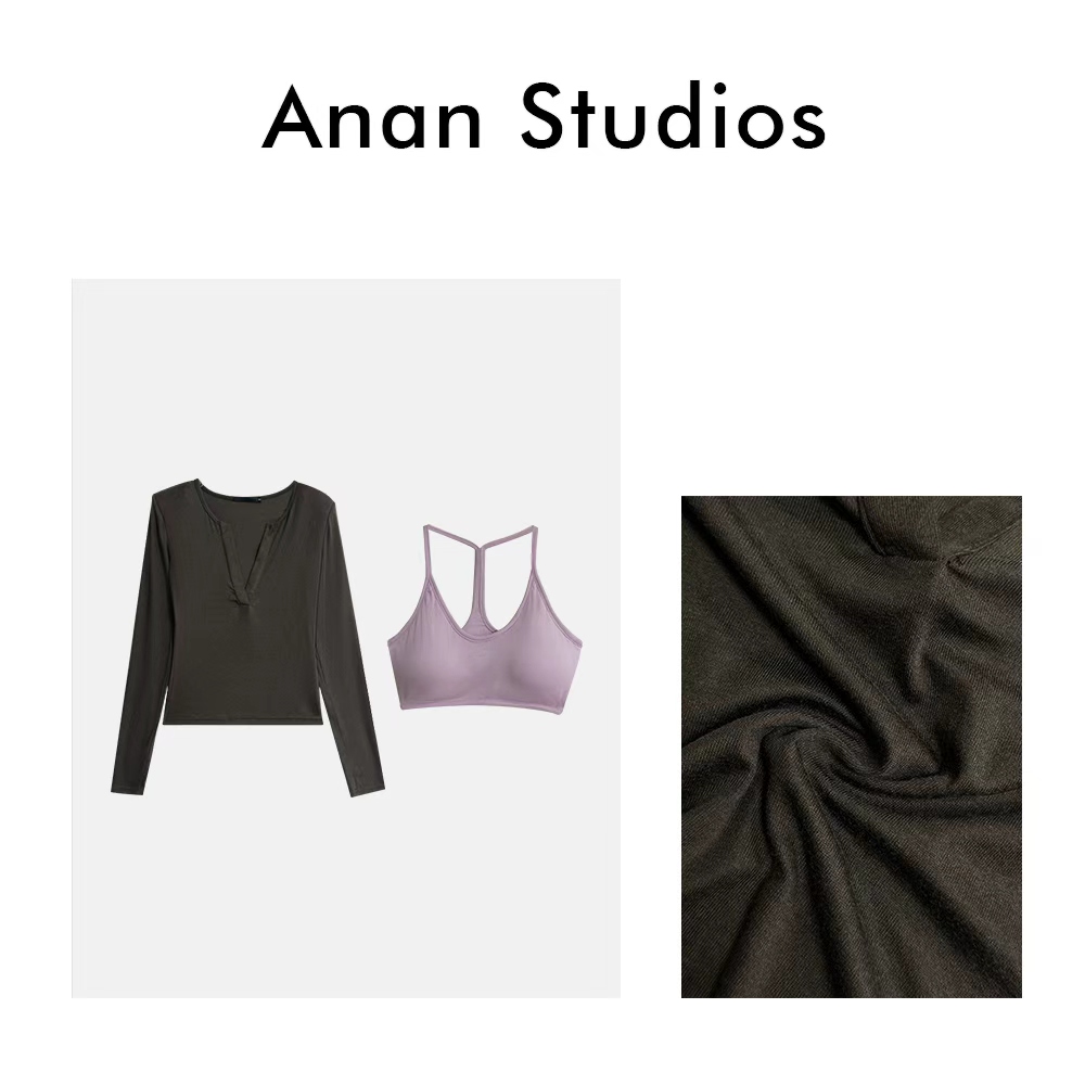 【no退no换】【心动符号】V领长袖+带胸垫吊带美背 胸垫可拆卸 25379